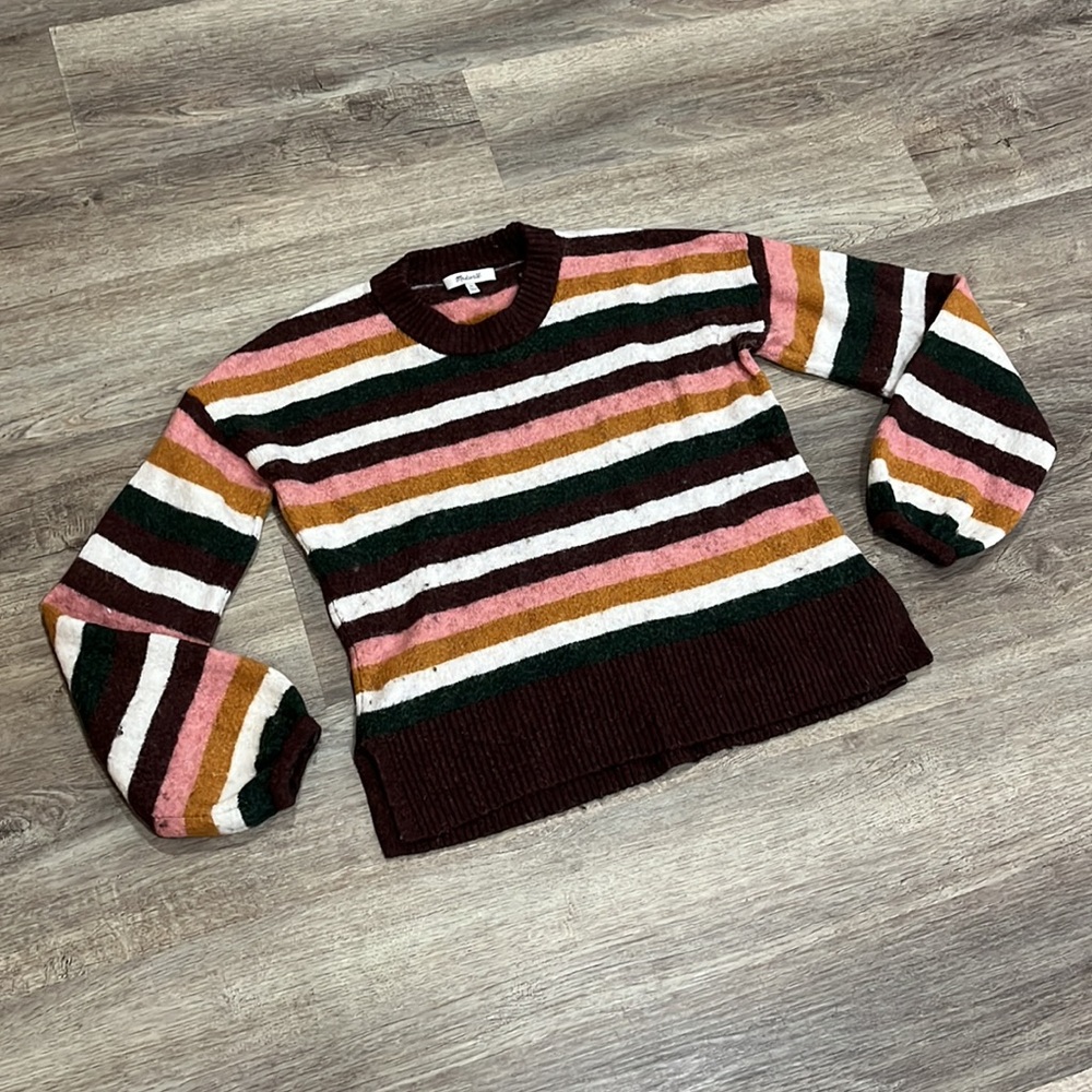 Madewell Striped Payton Pullover Sweater in Coziest Yarn Women’s Size XS
